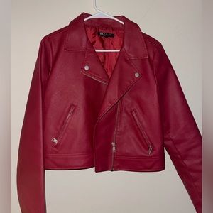 Baccini Faux Red Leather jacket
